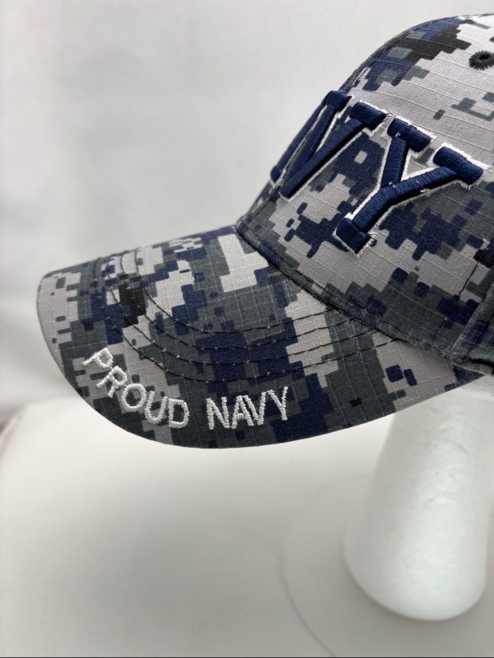 NAVY Digital Camo Baseball Cap - Blue Gray #0504 - Picture 3 of 9
